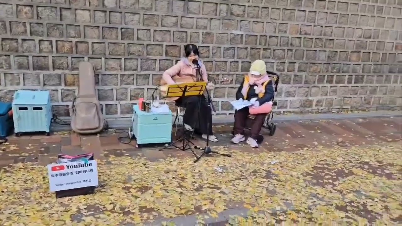 울엄마 비록치매시지만..음악박자는기억하세요,찔레꽃,세월이가면, 가을편지, 2023년가을 덕수궁돌담길,  Busking with my old Dementia Mother )