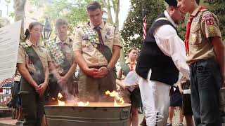 Flag retirement ceremony at the Betsy Ross House