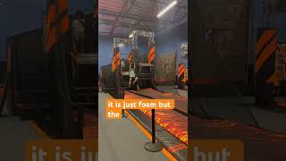 ziplining in skyzone #trampoline #skyzone #climbing #bounce #longjump #zipline  #ninjawarrior