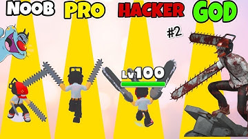 Noob vs Pro vd Hacker vs God | In Chainsaw Man slash and run | With Oggy and jack | part-2 |
