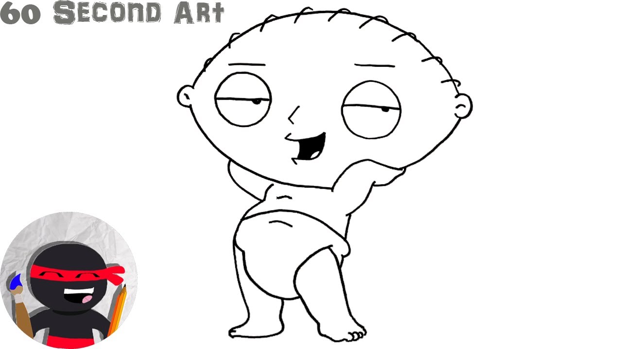 Drawing of stewie griffin