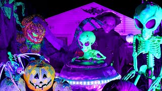 Halloween Decorations Yard Display with Black Light | Invasion on Grant