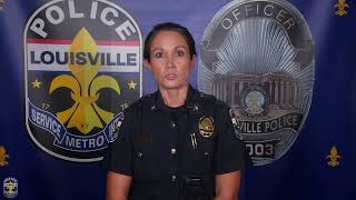 LMPD Deputy Chief Emily McKinley addresses gunfire this morning in the 1000 block of W. Chestnut St.