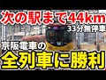 【44km無停車】32駅連続通過!京阪間ノンストップの最速の京阪電車、ノンストップ快速特急洛楽に乗車! #京阪電車 #京阪本線 #京阪8000系 #快速特急洛楽 #ノンストップ