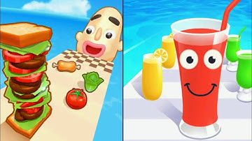 Sandwich Runner VS Juice Run All Levels SpeedRun Gameplay Android IOS🥪🍹💩