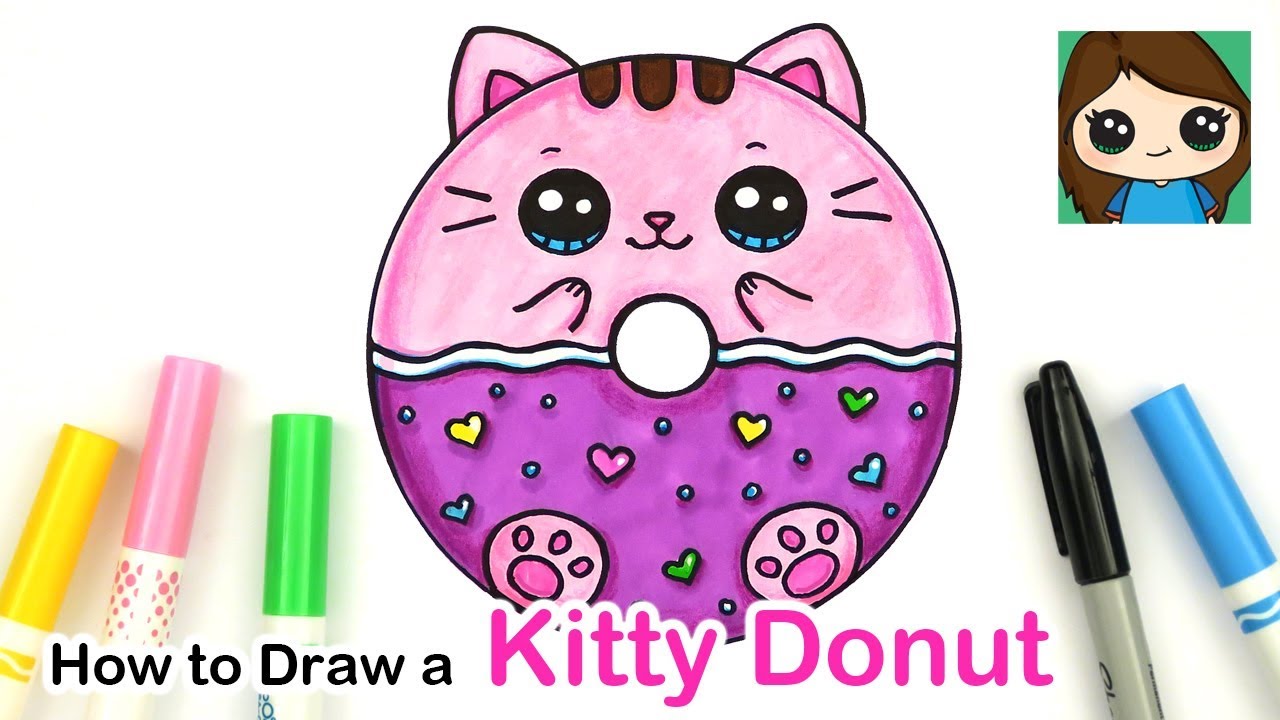 How to Draw a Kitty Donut Squishy Easy - YouTube