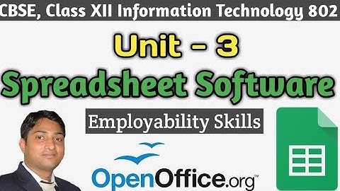 Spreadsheet Software | Unit -3 ICT Skills | Session 1 | Employability Skills