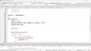 Downward Pyramid Pattern using nested loops in C