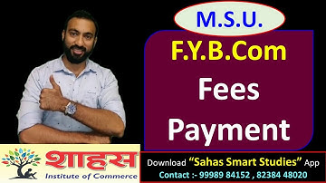 MSU FY Bcom Fees Payment Process #msu #fybcom #digitalstudy #Bcom #Beststudy #Sahas #Bhavinshah