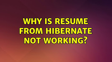 Why is resume from hibernate not working?