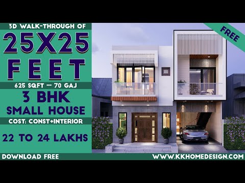 3 Bedroom House Design 25x25 Feet With Parking || 25 by 25 Feet || 625 Sqft House Plan#80