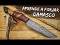 Cuchillo de acero damasco forjado a fuego - Damascus steel knife forged in fire