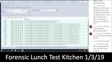 Forensic Lunch Test Kitchen 1/3/19 Server 2019 Syscache SRUM Shimcache