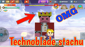 I made *statue*  for @Technoblade in sky block blockman go | bold Hammer gaming