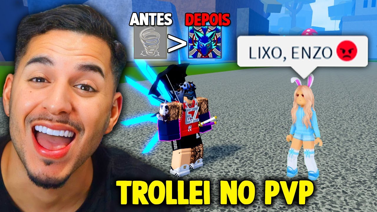 TROQUEI de FRUTA no meio do PVP e TROLLEI O INIMIGO no Blox fruits 🔥