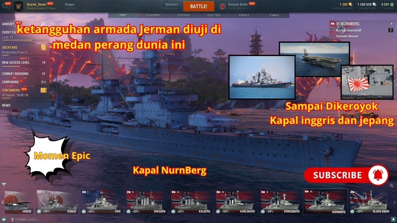Medan Perang Rms ketangguhan armada Jerman diuji di medan perang dunia World Of Warship ...
