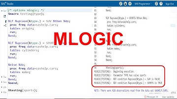 MACROS IN SAS - 6.2 | SAS Macro Debugging Option MLOGIC | Debugging SAS Macros with MLOGIC