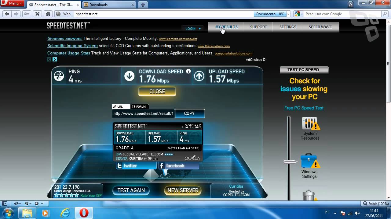 Teste de Velocidade da Internet - TecMundo