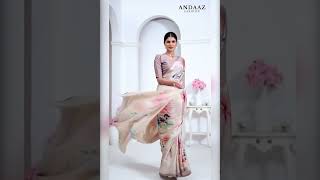 Elegant Floral Organza Saree Look | Modern Saree Draping #indianfashion #andaazfashion #ethnicwear