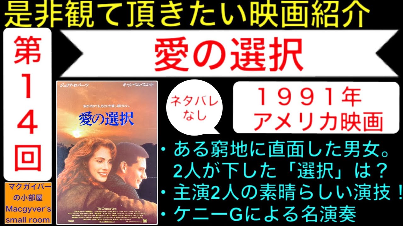 映画「愛の選択（Dying Young (The Choice of Love)」【是非観て頂き 
