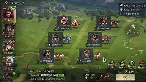 Kill Bandits in a hurry Throne of Three Kingdoms