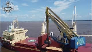 AWESOME MASSIVE E-CRANE 3000 SERIES LOADING SOYBEANS ON AMAZON RIVER, MV MAESTRO DIAMOND PART 2 #187