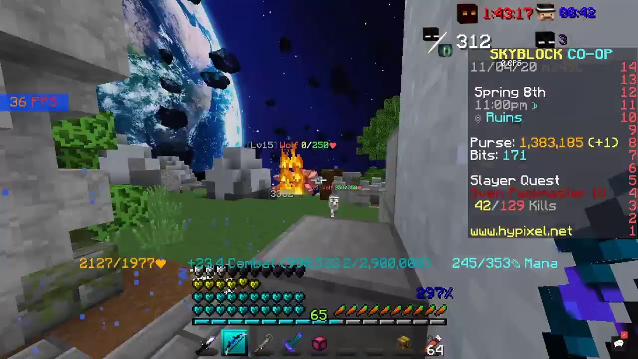 Hypixel Skyblock Wolf Slayer! Maybe Some Dungeons Later - YouTube