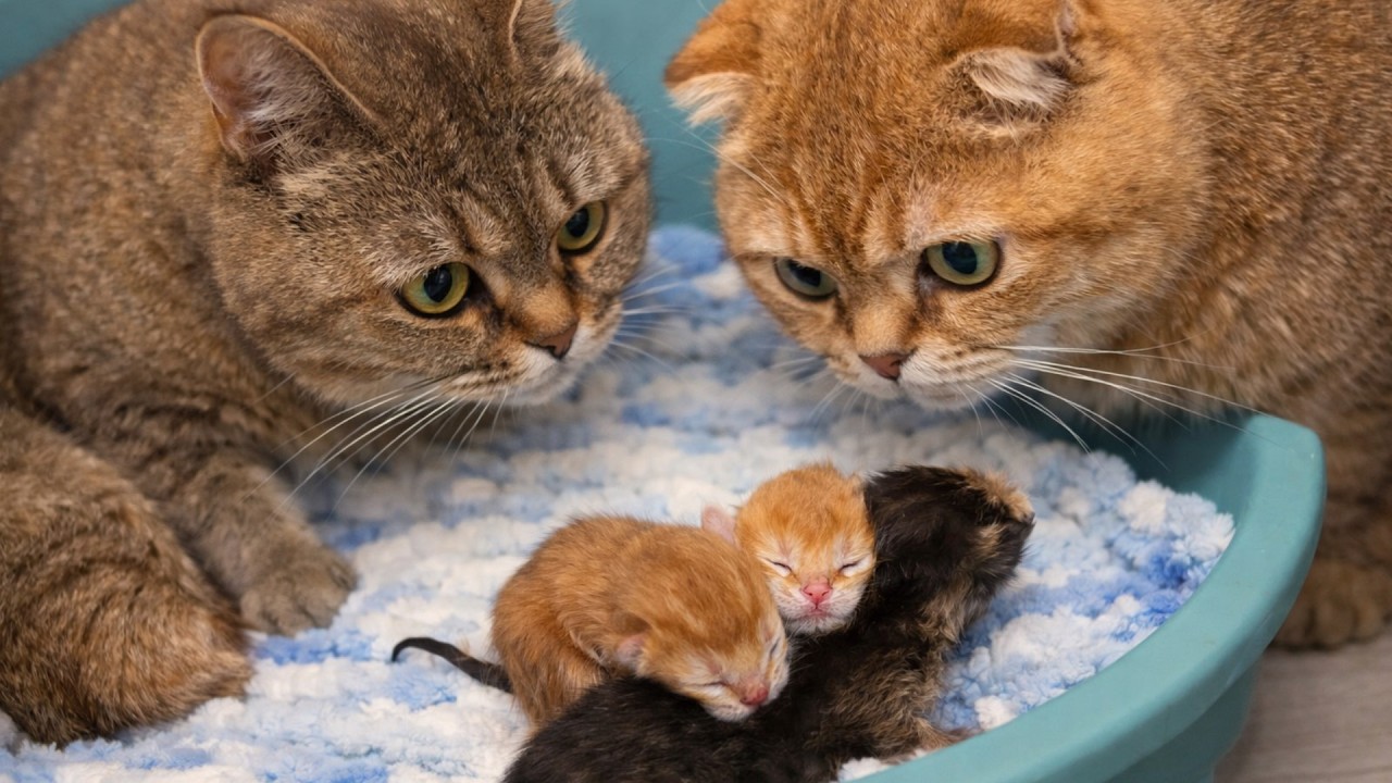 Мама-кошка родила котят… Но сначала показала их папе 😳🐾
