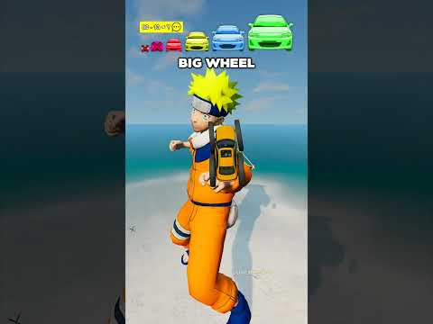 Big & Small Cars vs Naruto Punch & Kick #beamngdrive