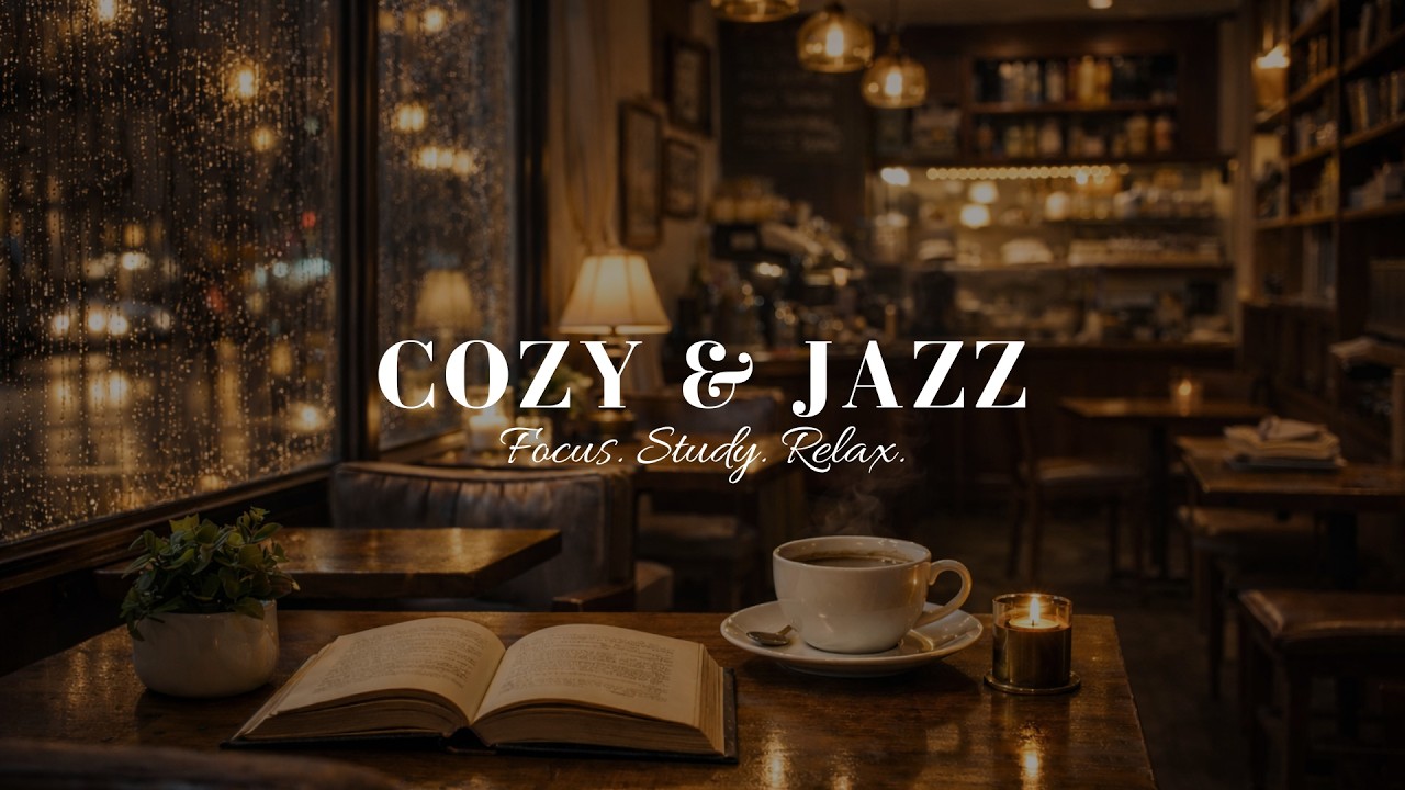 3H Study & Relax Jazz ☕🌧️ Rainy Café | Rain Sounds + Soft Jazz