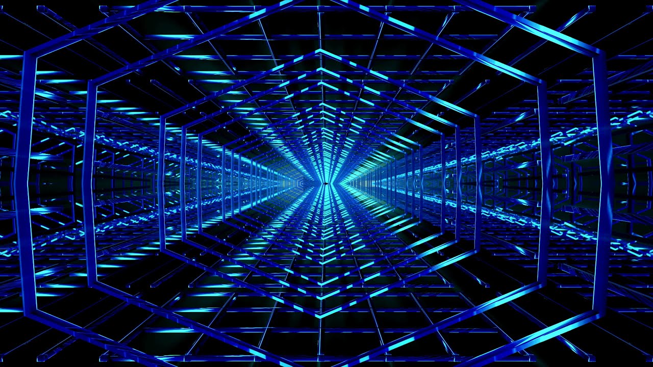 4K Abstract Sci-Fi Tunnel VJ Motion Background || Neon Light Tunnel ...