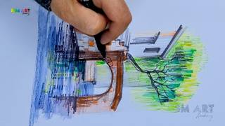 Watercolor Landscape Tutorial: Easy Bridge &amp; Tree Painting for Beginners | SSM Art