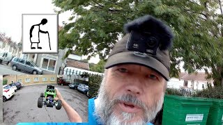 ONBOARD RC 2.4G Devils Monster Rock Crawler playing in the flower border
