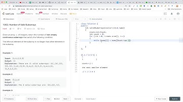 【每日一题】1063. Number of Valid Subarrays, 6/9/2020