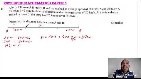 2022 KCSE MATHEMATICS PAPER 1 QUESTION 8