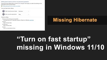 “Turn on fast startup” missing in Windows 11 | Windows 10 | Fix Hibernate Missing