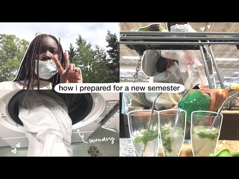 how i prepared for a new semester📓 relaxing, organizing desk, moving out, laundry, grocery shopping
