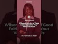 Wilson: In An Act of Good Faith, Report To Your Various Schools