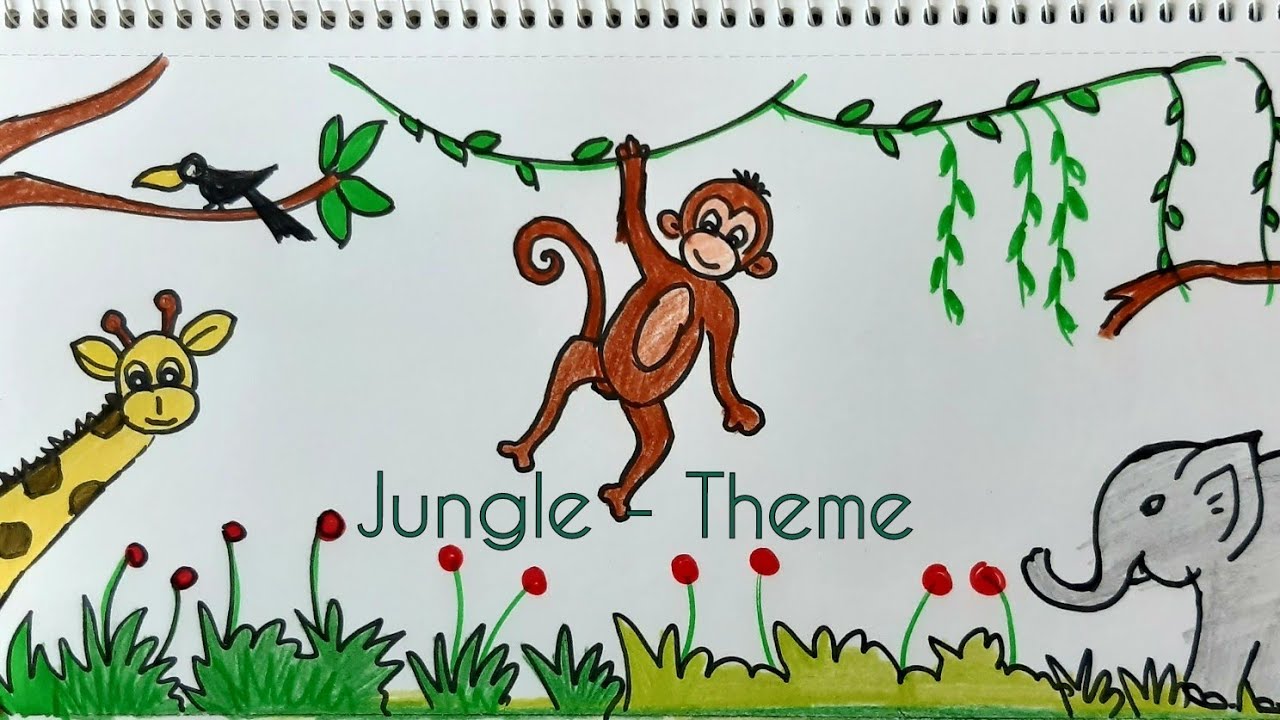 Jungle Theme Jungle Theme Drawing For Kids. YouTube