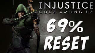 Injustice Gods Among Us - Green Arrow 69 % Reset Meterless Combo