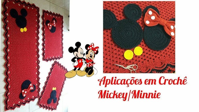 Jogo Tapete Cozinha Minnie 3 Pçs, Crochê Artesanal - DALTEX