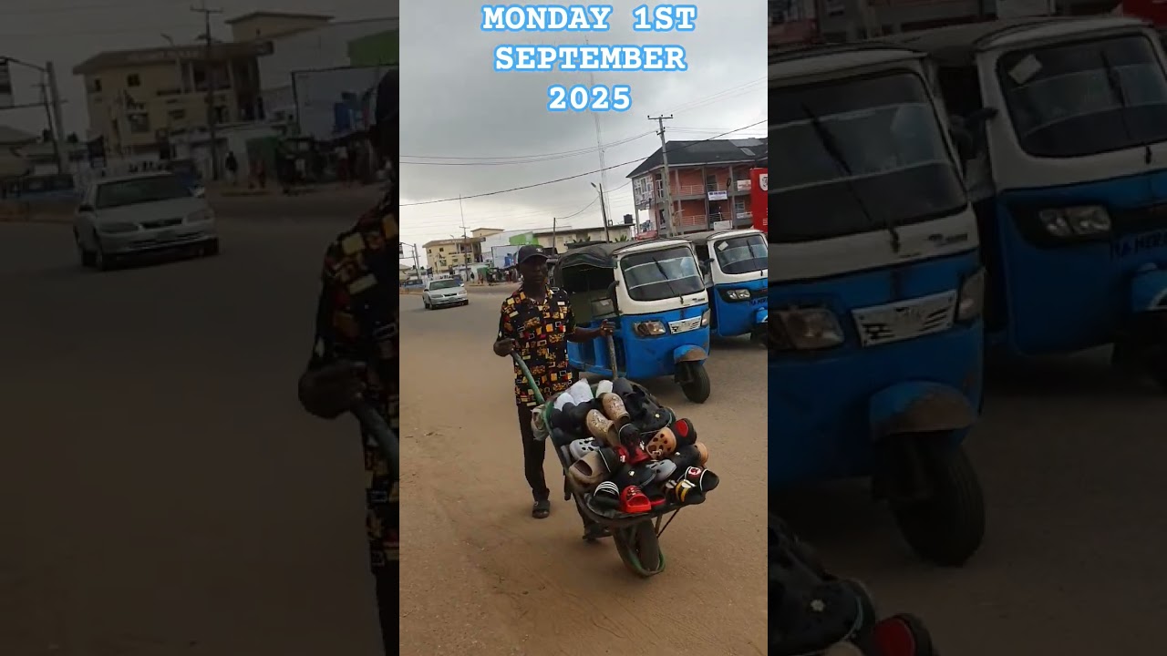 Walking down Nnebisi Road Asaba, a major road 