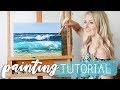 Painting tutorial acrylic ocean for beginners  katie jobling art