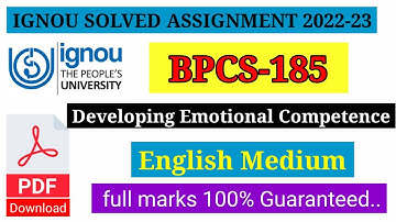 ignou bpcs 185 ignou solved assignment bag bcom bhag bscg