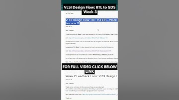 NPTEL VLSI Design Flow: RTL to GDS Week 3 Overview | RTL to GDS | NOC25-EE106 | Jul–Dec 2025