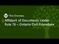 Affidavit of Documents under Rule 76 - Ontario Civil Procedure