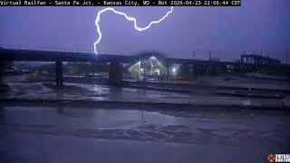 4-23-2026 - Severe Electrical Storm With 60 MPH Wind, Lightning show &amp; Heavy rain in Kansas City MO