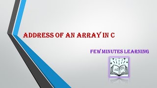 Address of array