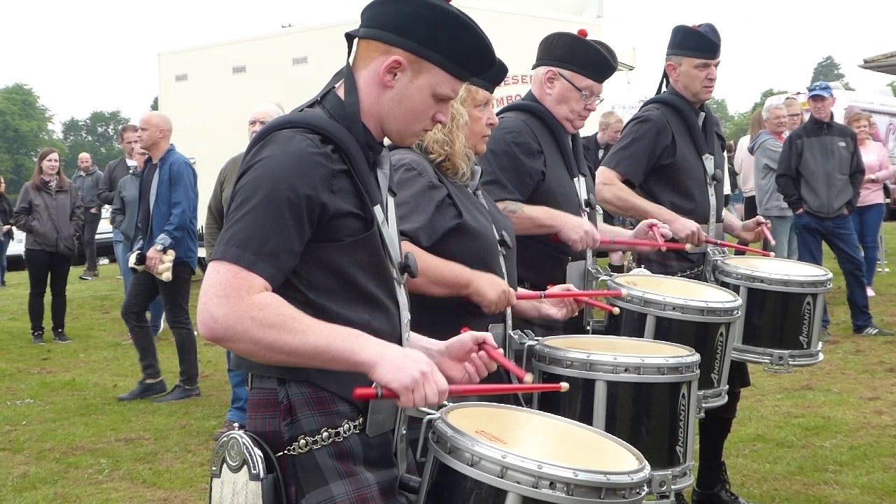 Pipe Band Drummers At The Highland Games Markinch Fife Scotland YouTube