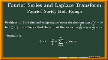 Lecture 14 Fourier Series Half Range  in Tamil Find the Fourier Expansion  f(x)=x^2